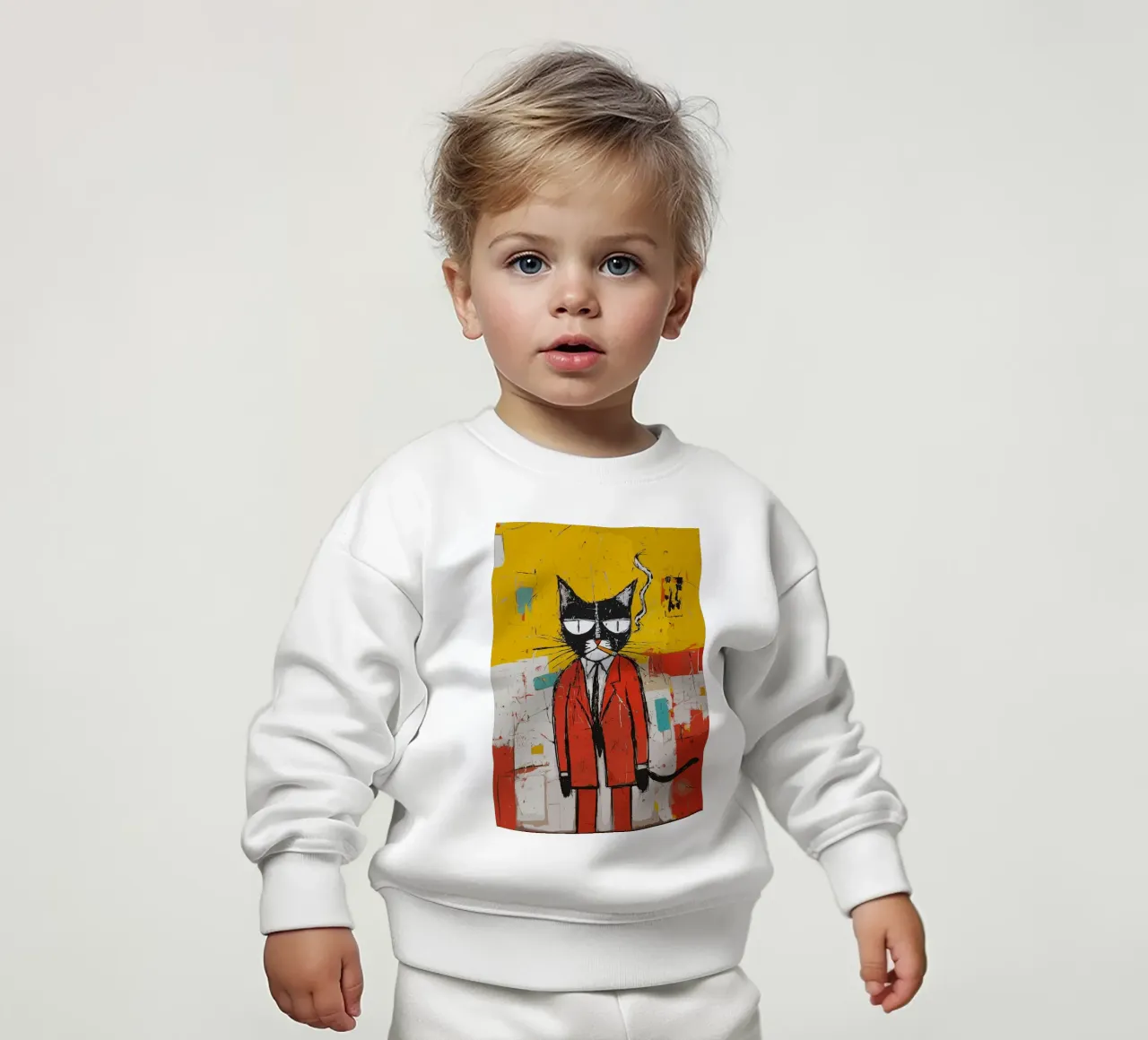 Gatto figo in abito rosso felpa neonato da apple crumble