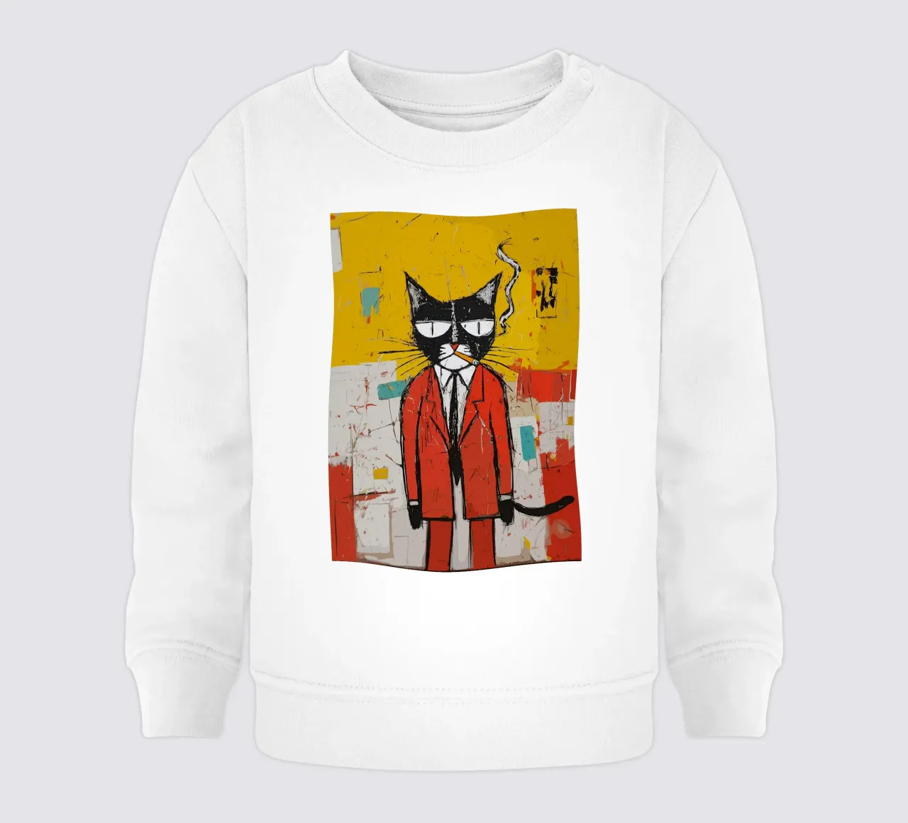 Gatto figo in abito rosso felpa neonato da apple crumble