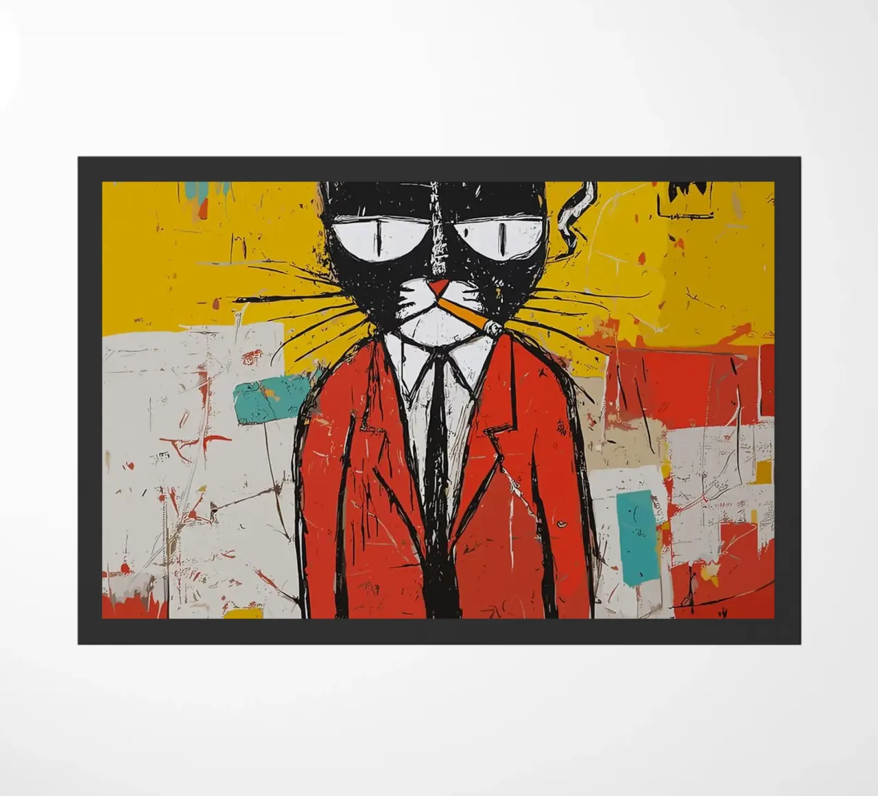 Gatto figo in abito rosso zerbino da apple crumble