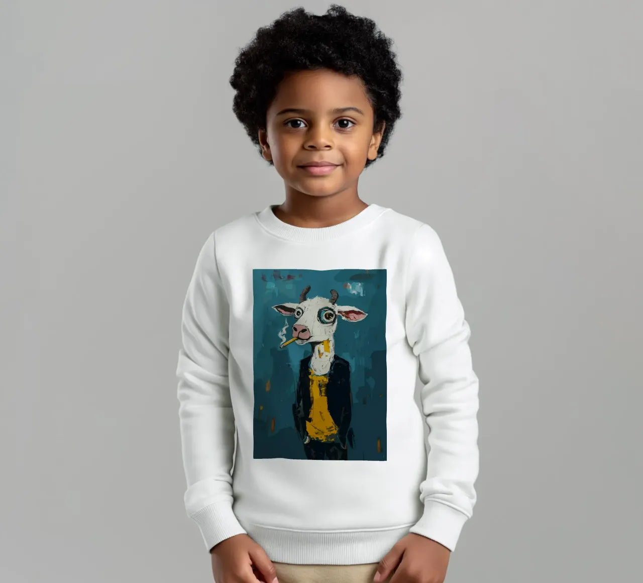 Mucca fresca con sigaretta felpa bambino da apple crumble