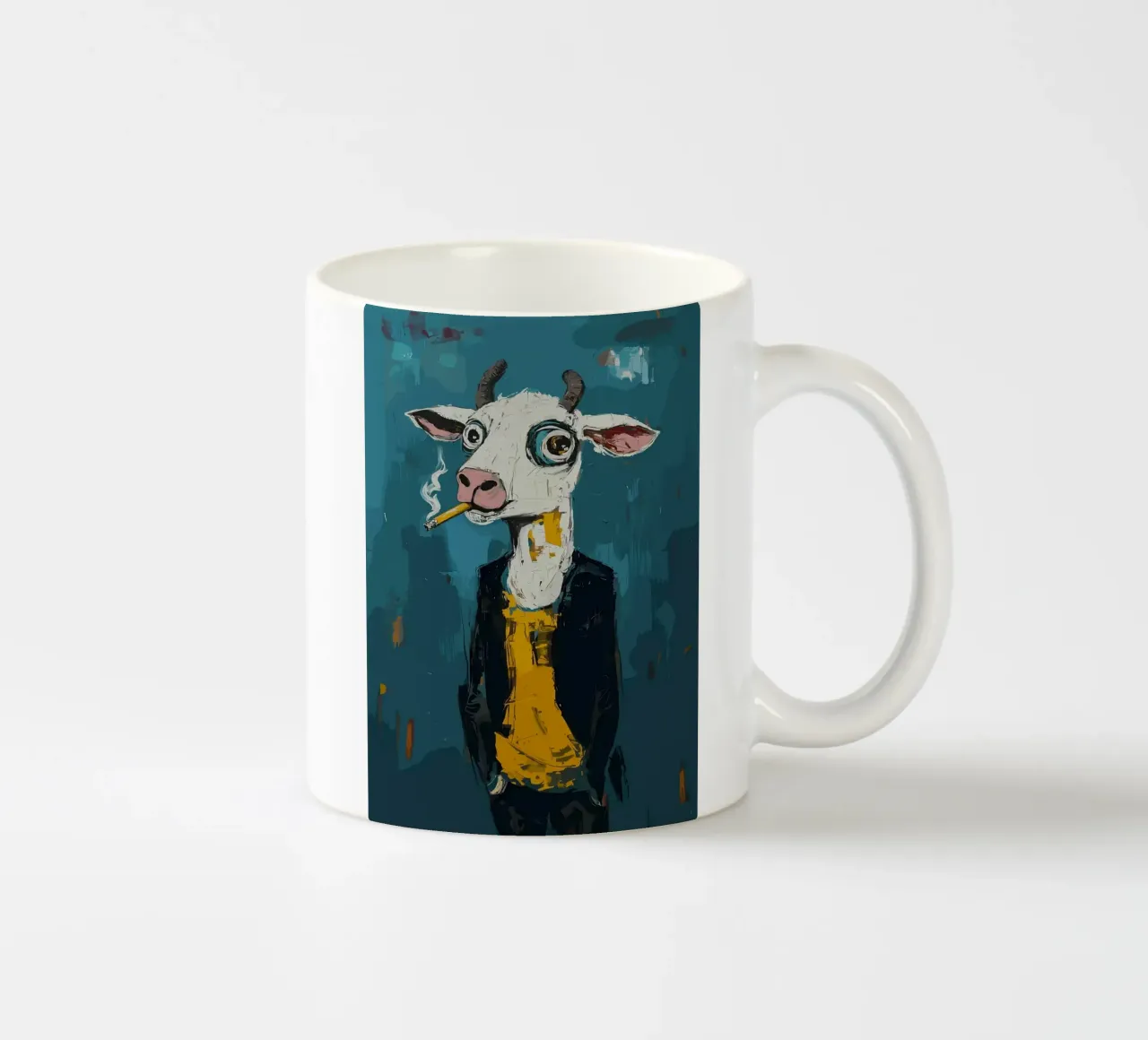 Mucca fresca con sigaretta tazza in ceramica da apple crumble