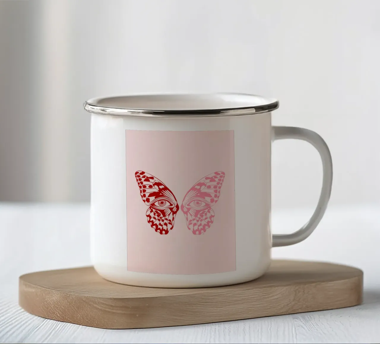 Papillon tazza in smalto da Lise.ya