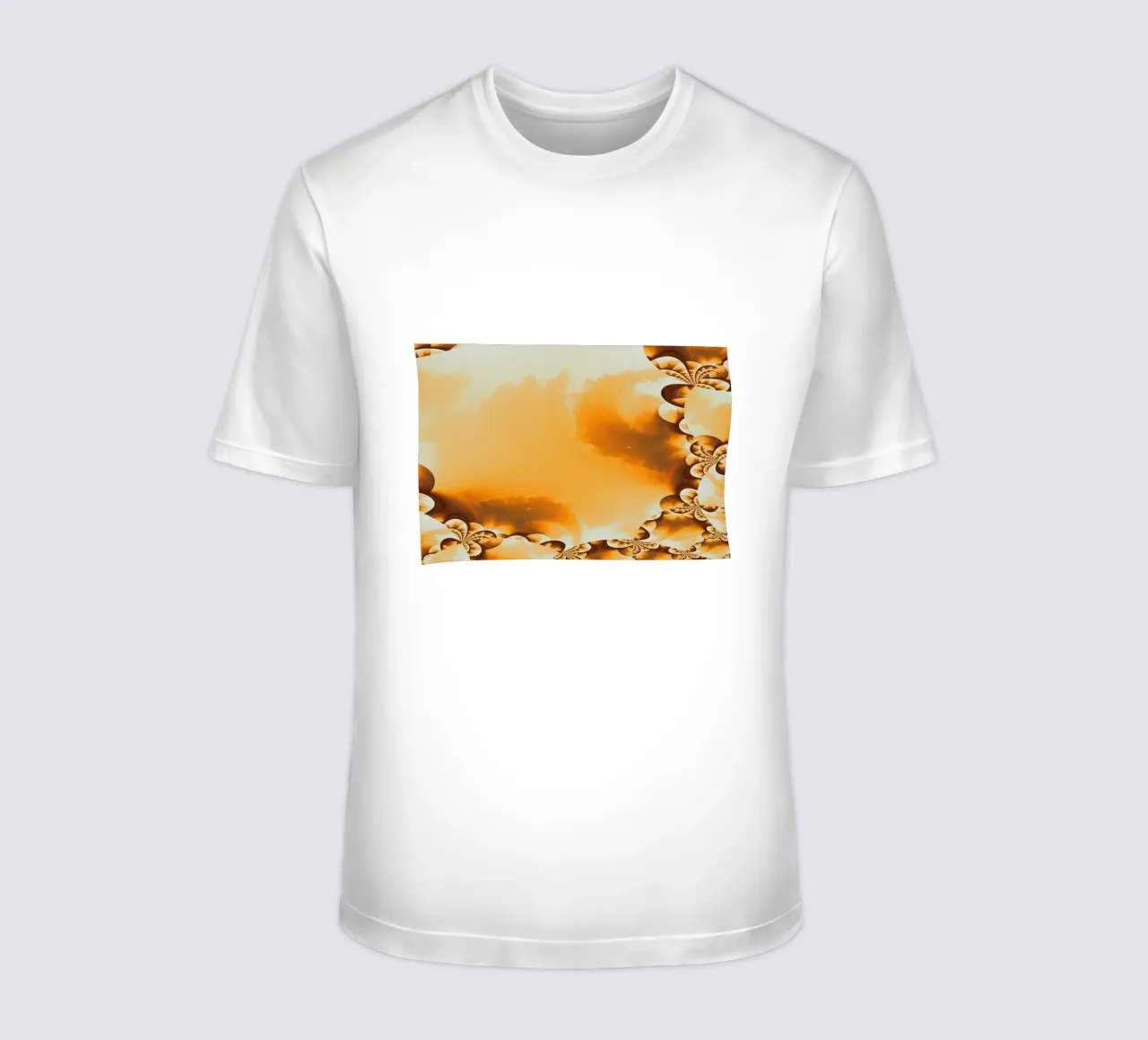 Abstract dynamic pattern in yellow, orange and brown. t-shirt by Something for you