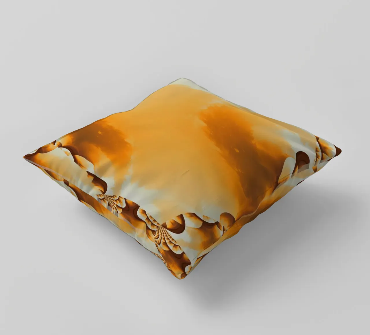 Abstract dynamic pattern in yellow, orange and brown. decorative cushion by Something for you