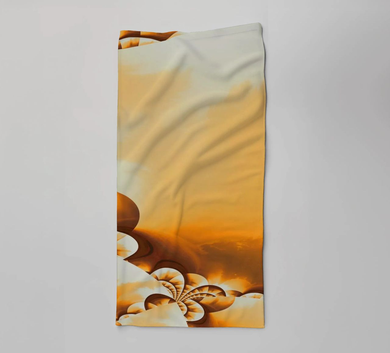 Abstract dynamic pattern in yellow, orange and brown. towel by Something for you