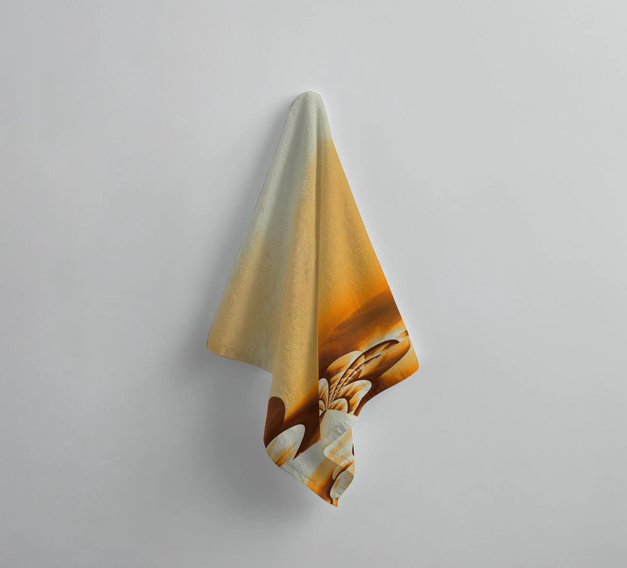 Abstract dynamic pattern in yellow, orange and brown. towel by Something for you