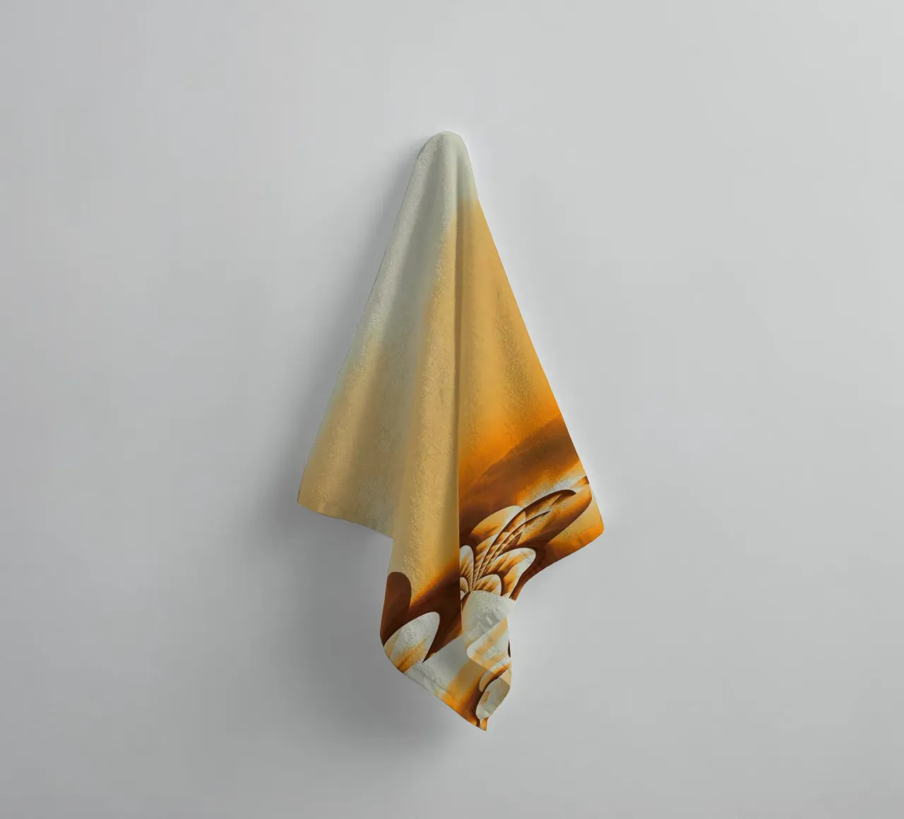 Motif dynamique abstrait en jaune, orange et marron. serviette de bain de Something for you