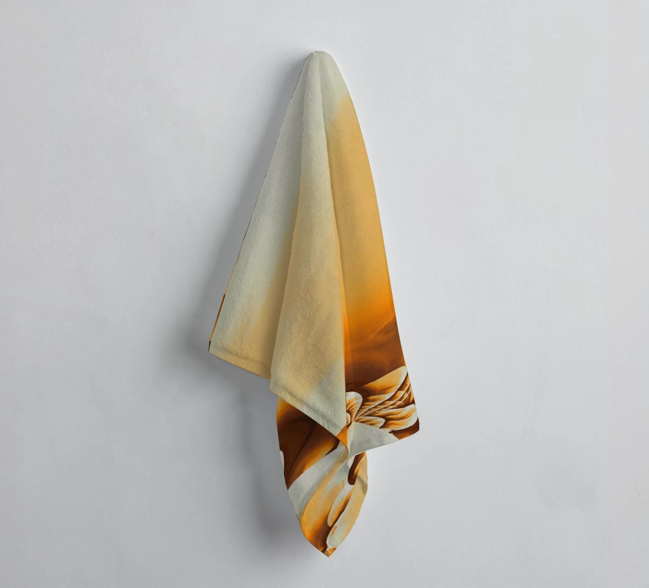 Abstract dynamic pattern in yellow, orange and brown. towel by Something for you