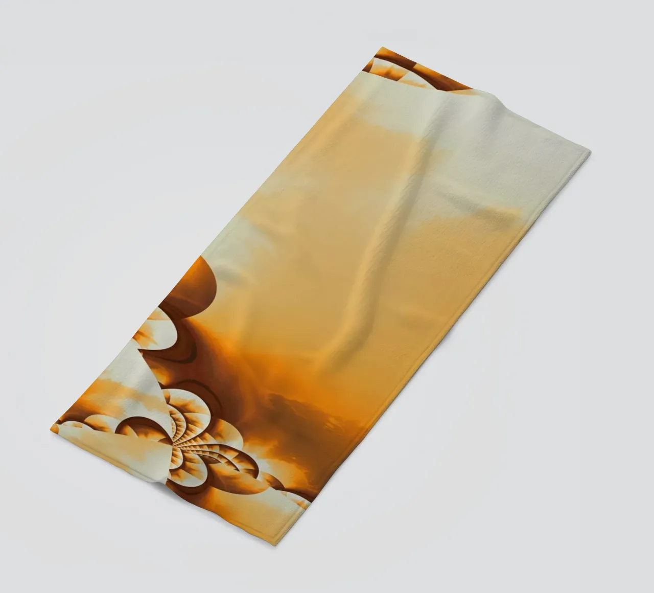 Abstract dynamic pattern in yellow, orange and brown. beach towel by Something for you