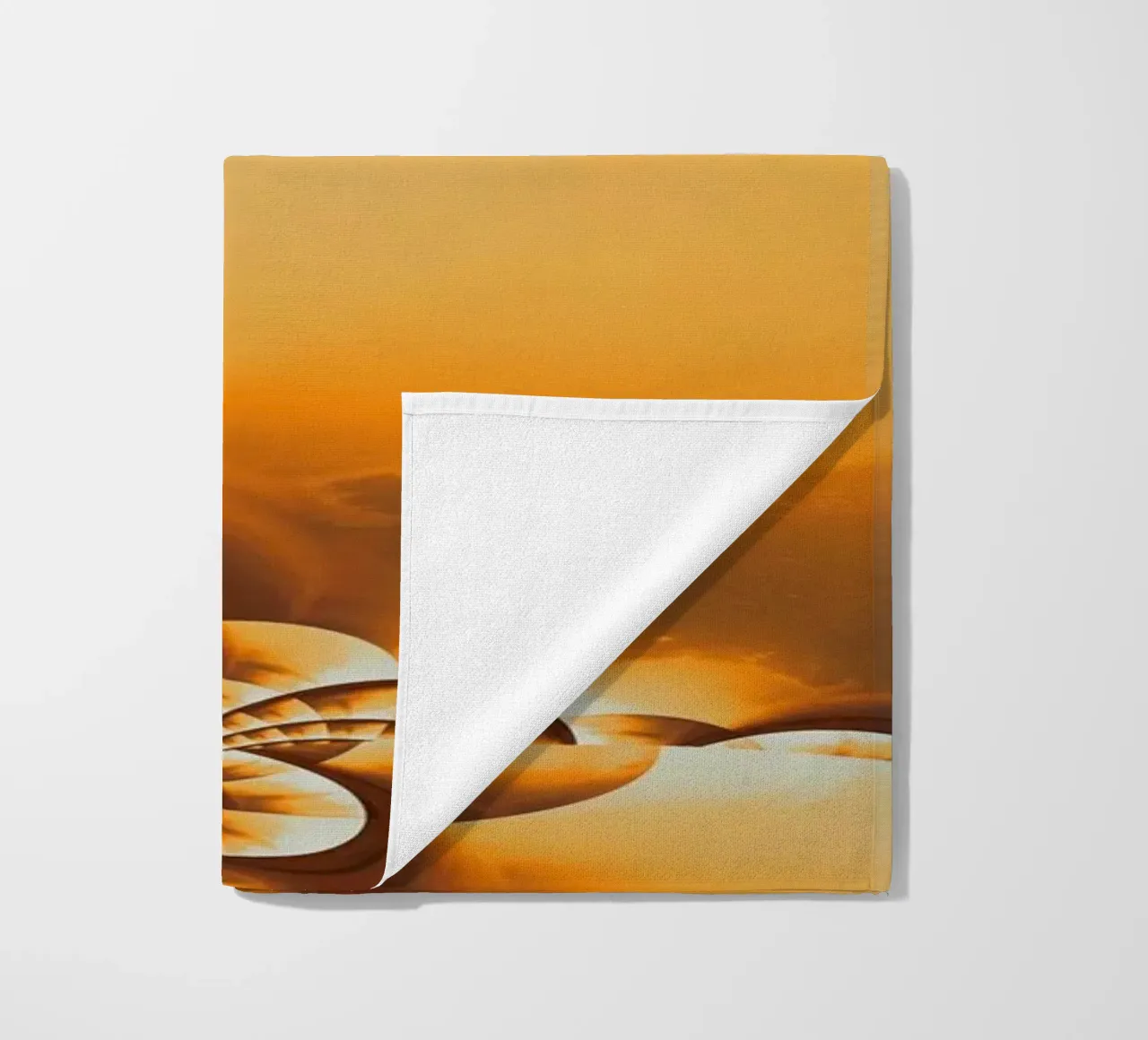 Abstract dynamic pattern in yellow, orange and brown. beach towel by Something for you