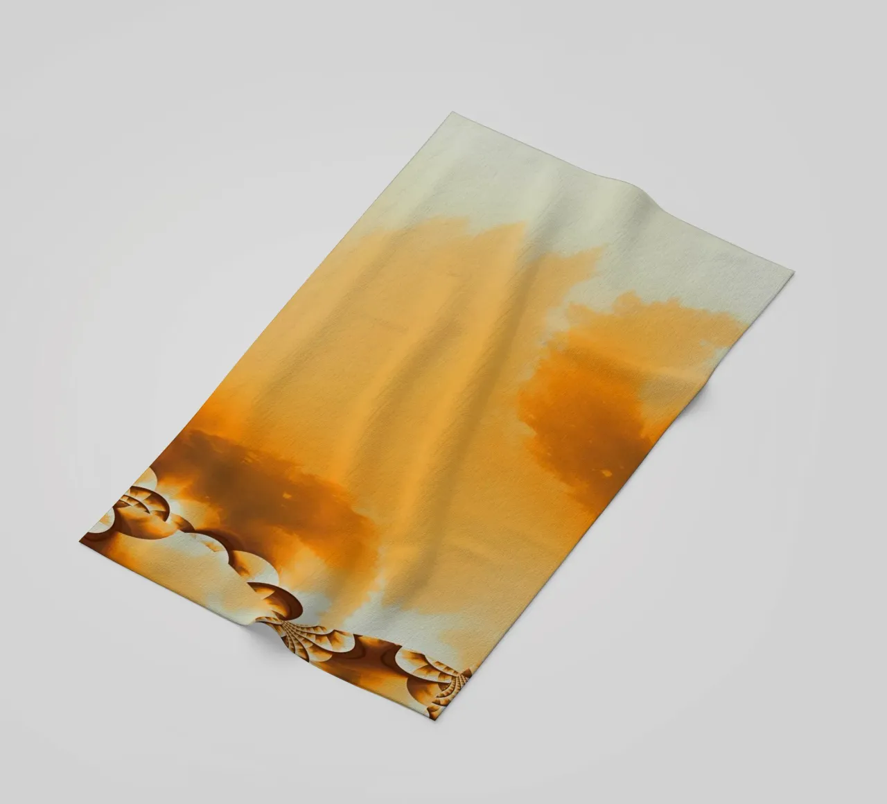 Abstract dynamic pattern in yellow, orange and brown. beach towel by Something for you