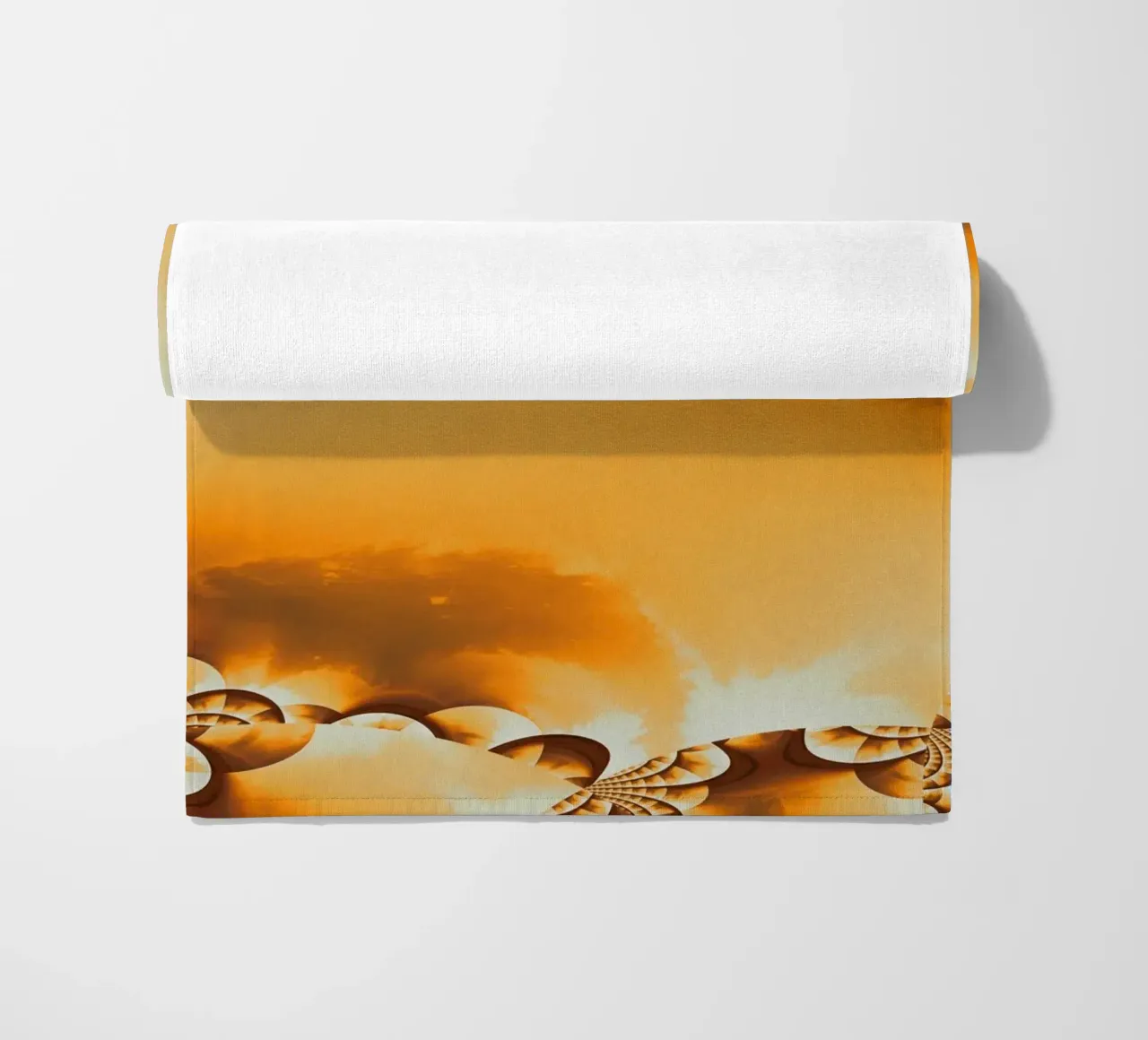 Abstract dynamic pattern in yellow, orange and brown. beach towel by Something for you