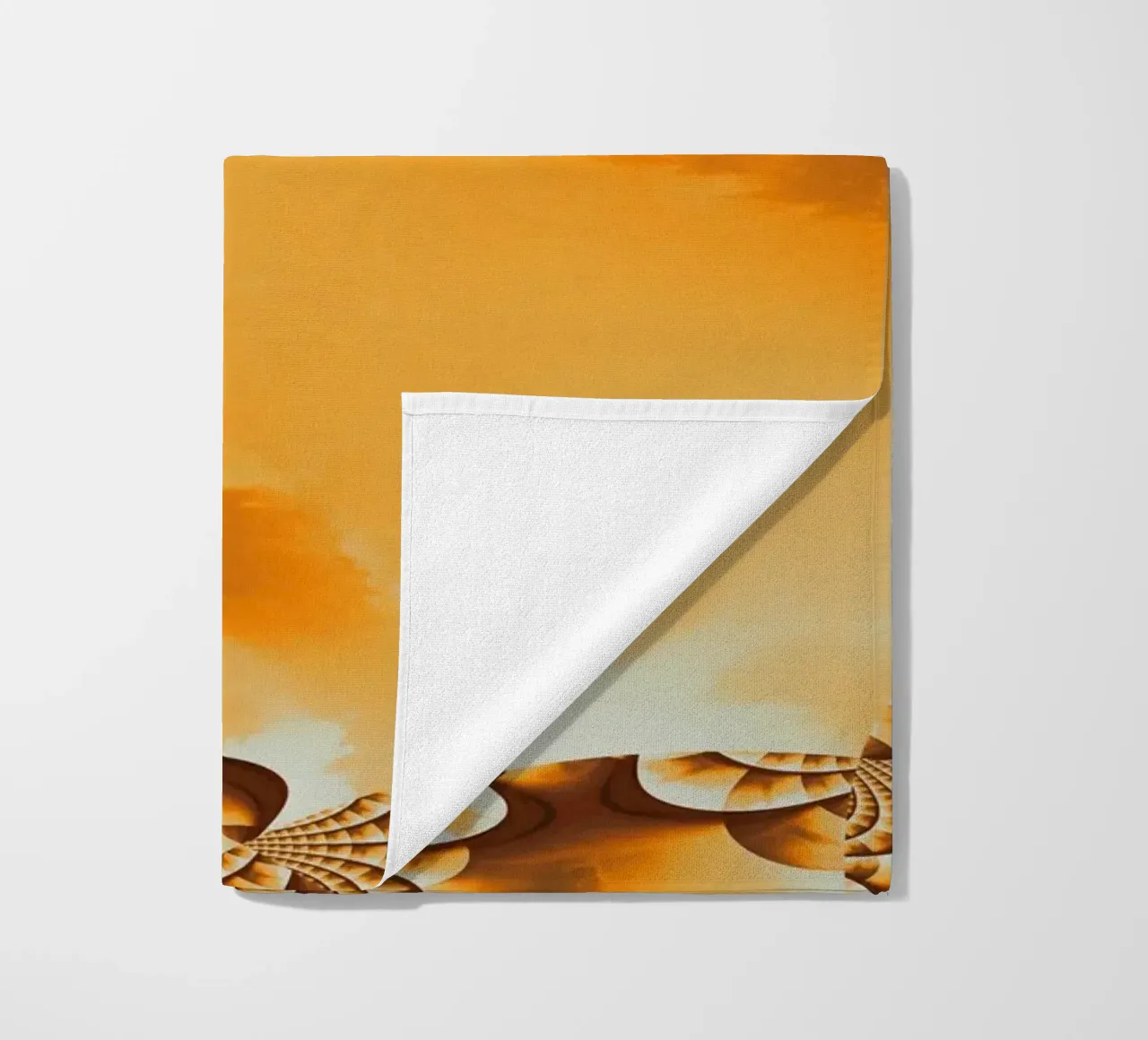 Abstract dynamic pattern in yellow, orange and brown. beach towel by Something for you