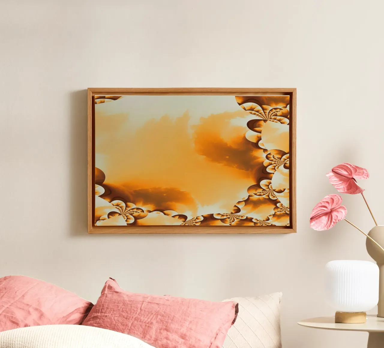 Abstract dynamic pattern in yellow, orange and brown. canvas by Something for you