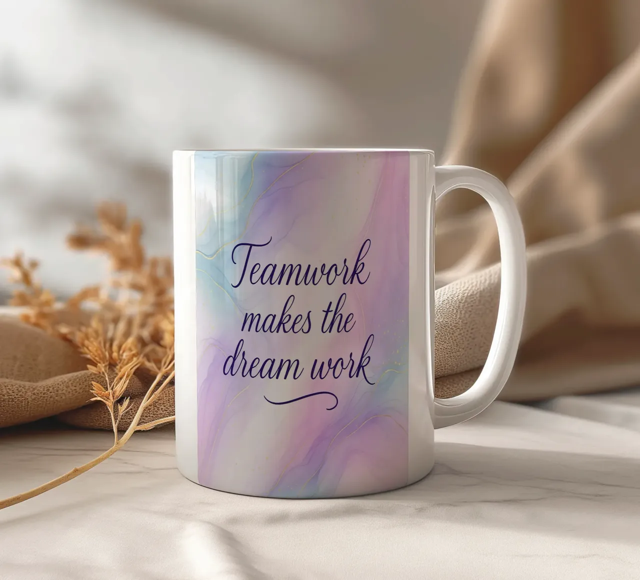 Teamwork Makes The Dream Work tazza in ceramica da yp-designs