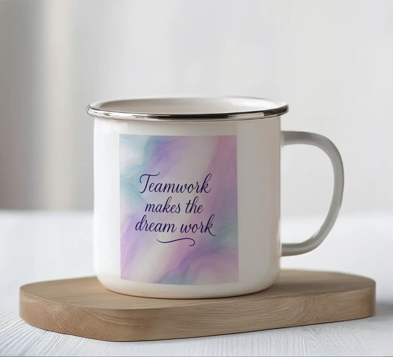 Teamwork Makes The Dream Work tazza in smalto da yp-designs