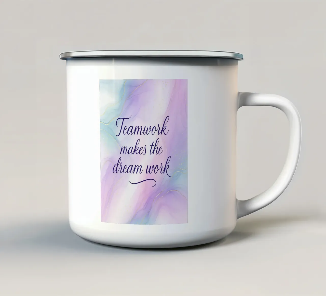 Teamwork Makes The Dream Work tazza in smalto da yp-designs