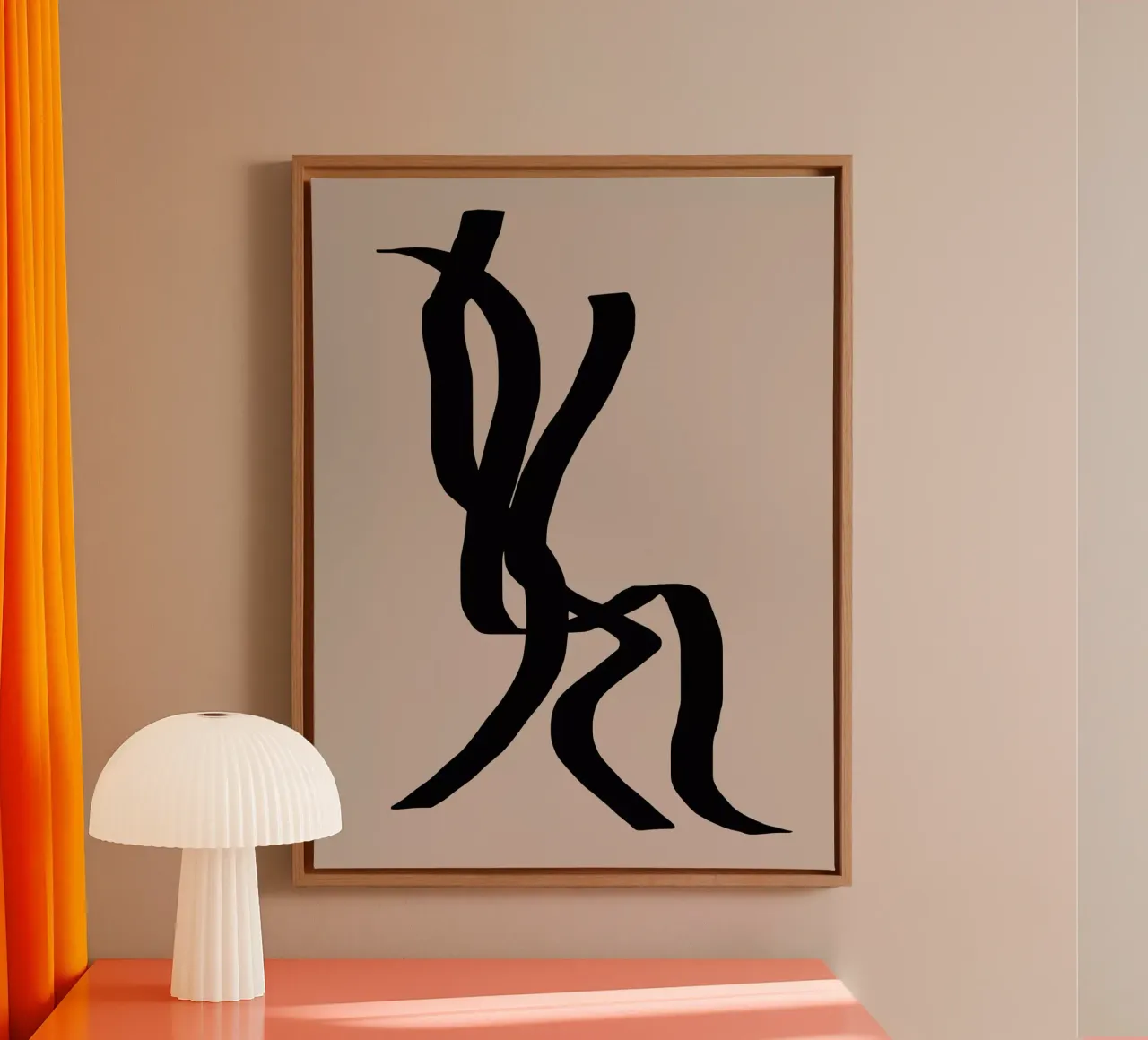 Twined | Abstract Line Drawing canvas met Baklijst van sabidussi