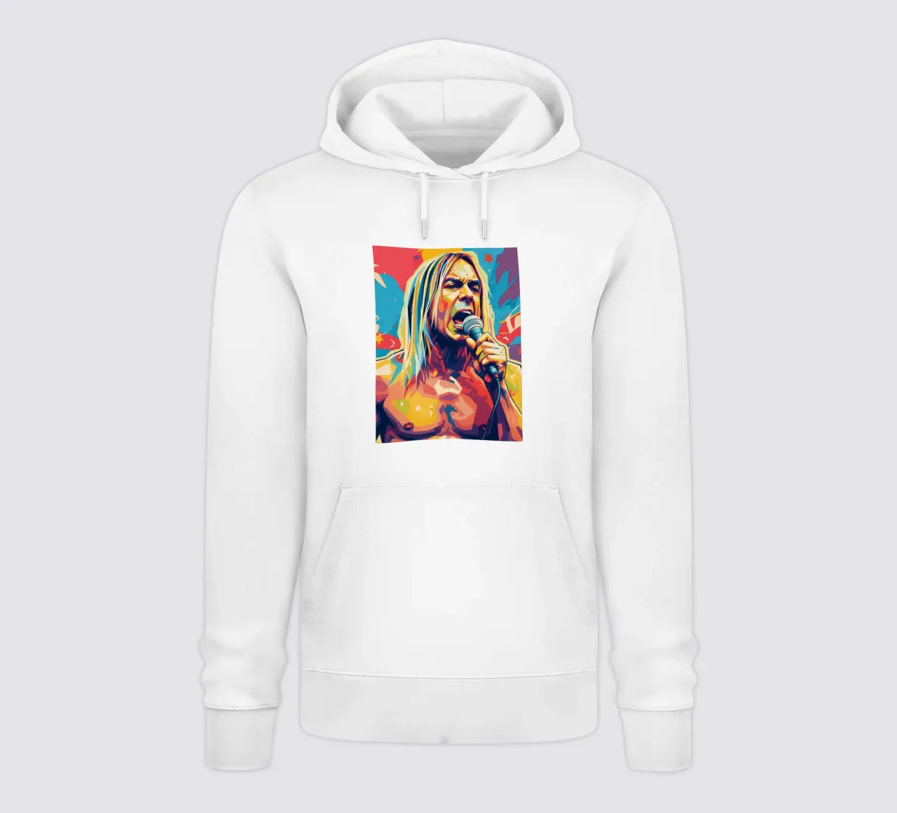 Iggy Pop colorful pop art hoodie by Hantamrata