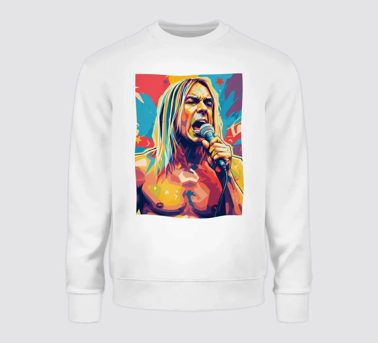 Iggy Pop pop art colorata felpa da Hantamrata