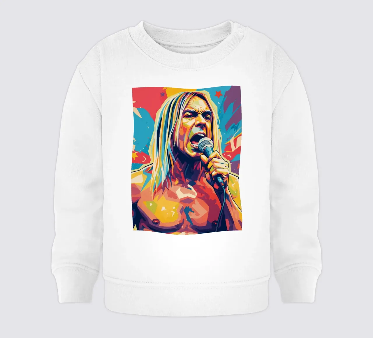 Iggy Pop pop art colorata felpa neonato da Hantamrata