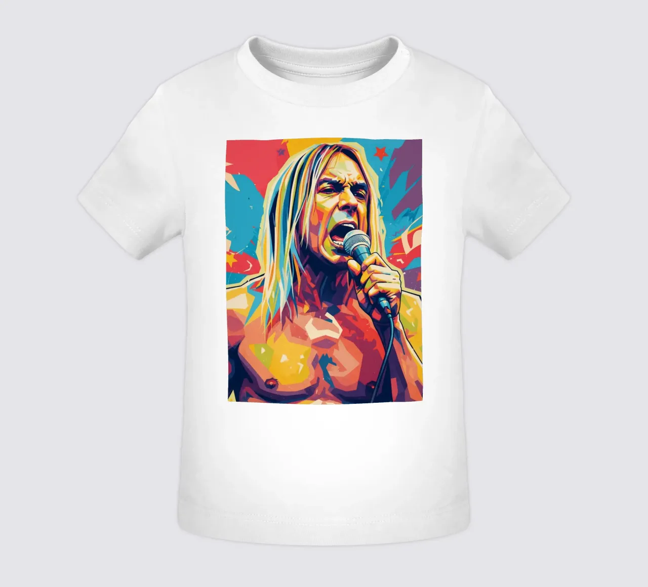 Iggy Pop pop art colorata maglietta neonato da Hantamrata