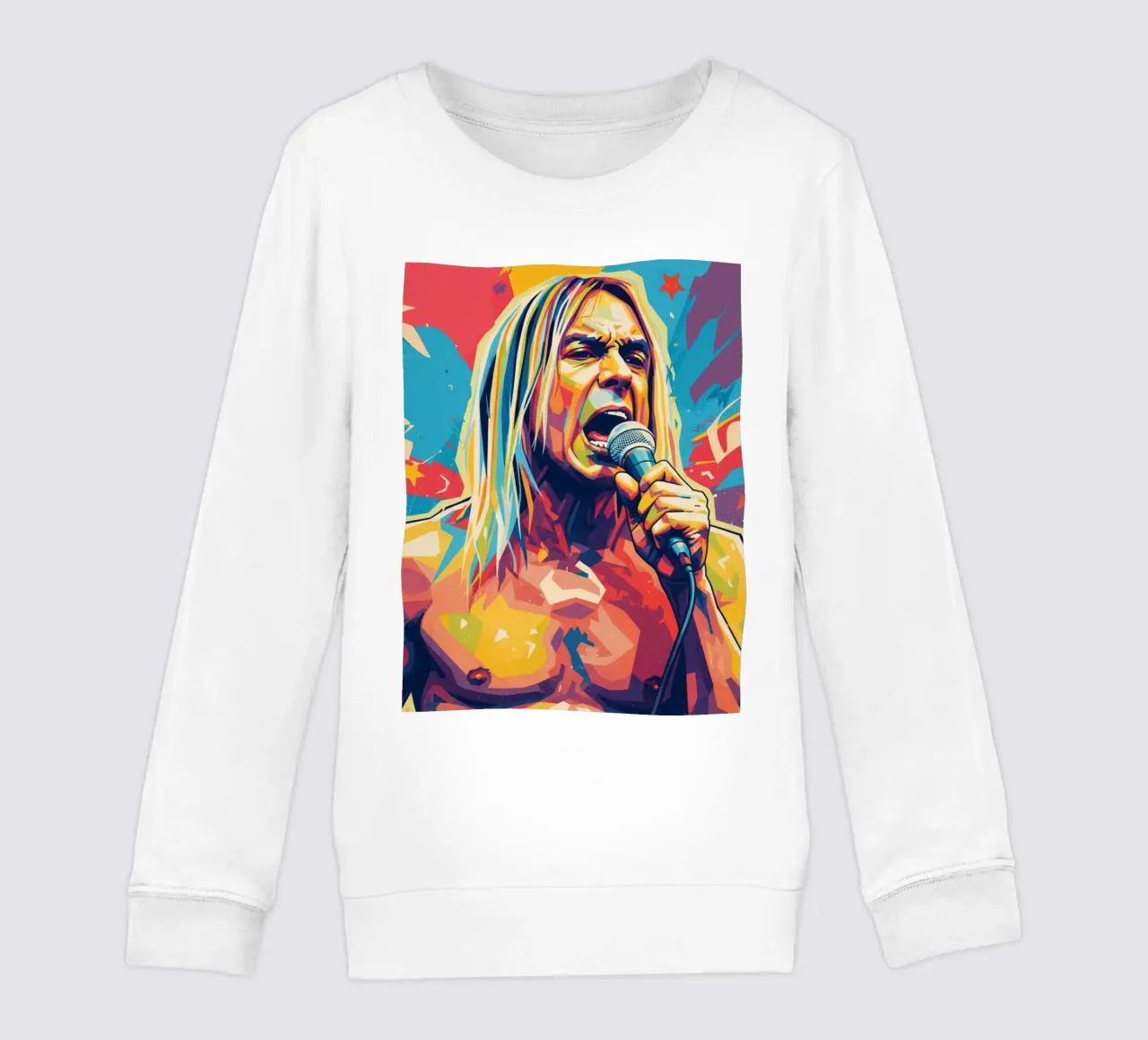 Iggy Pop pop art colorata felpa bambino da Hantamrata