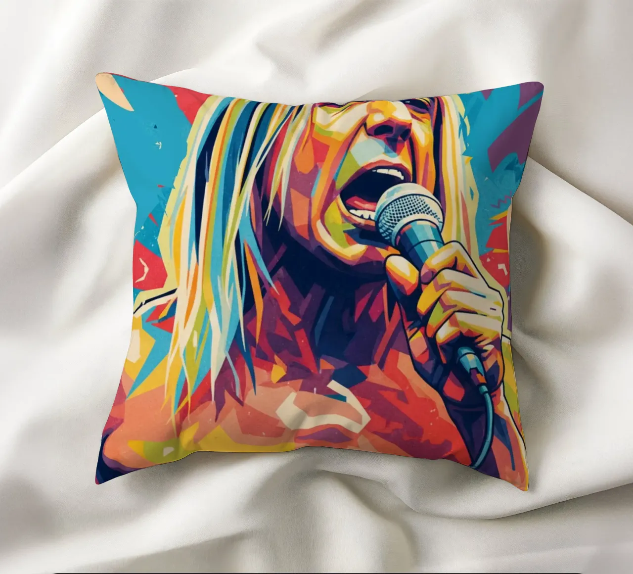 Iggy Pop pop art colorata cuscino da Hantamrata
