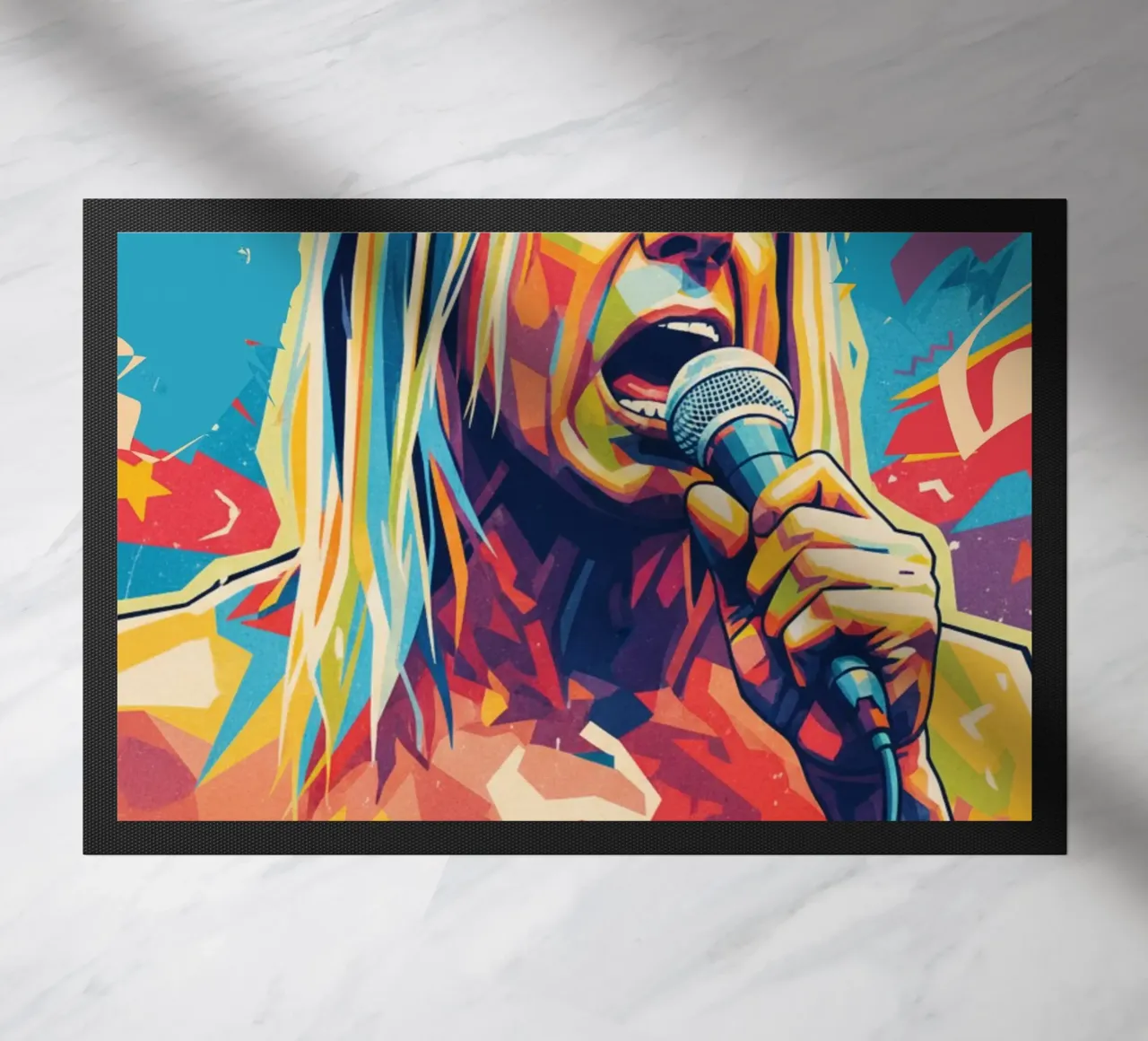 Iggy Pop pop art colorata zerbino da Hantamrata