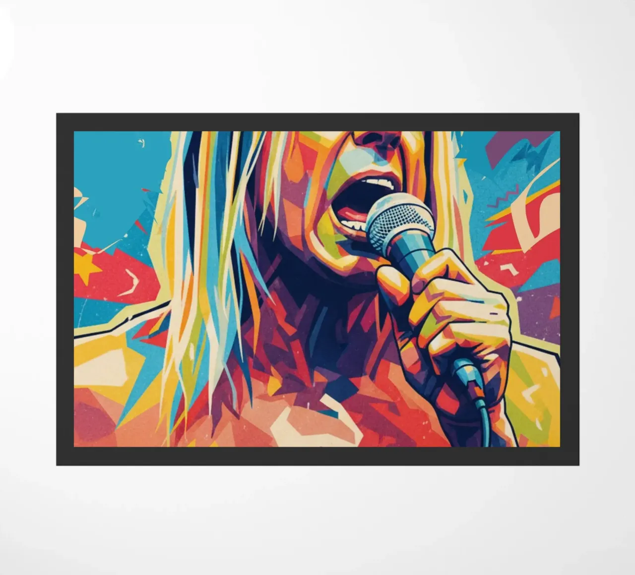 Iggy Pop pop art colorata zerbino da Hantamrata