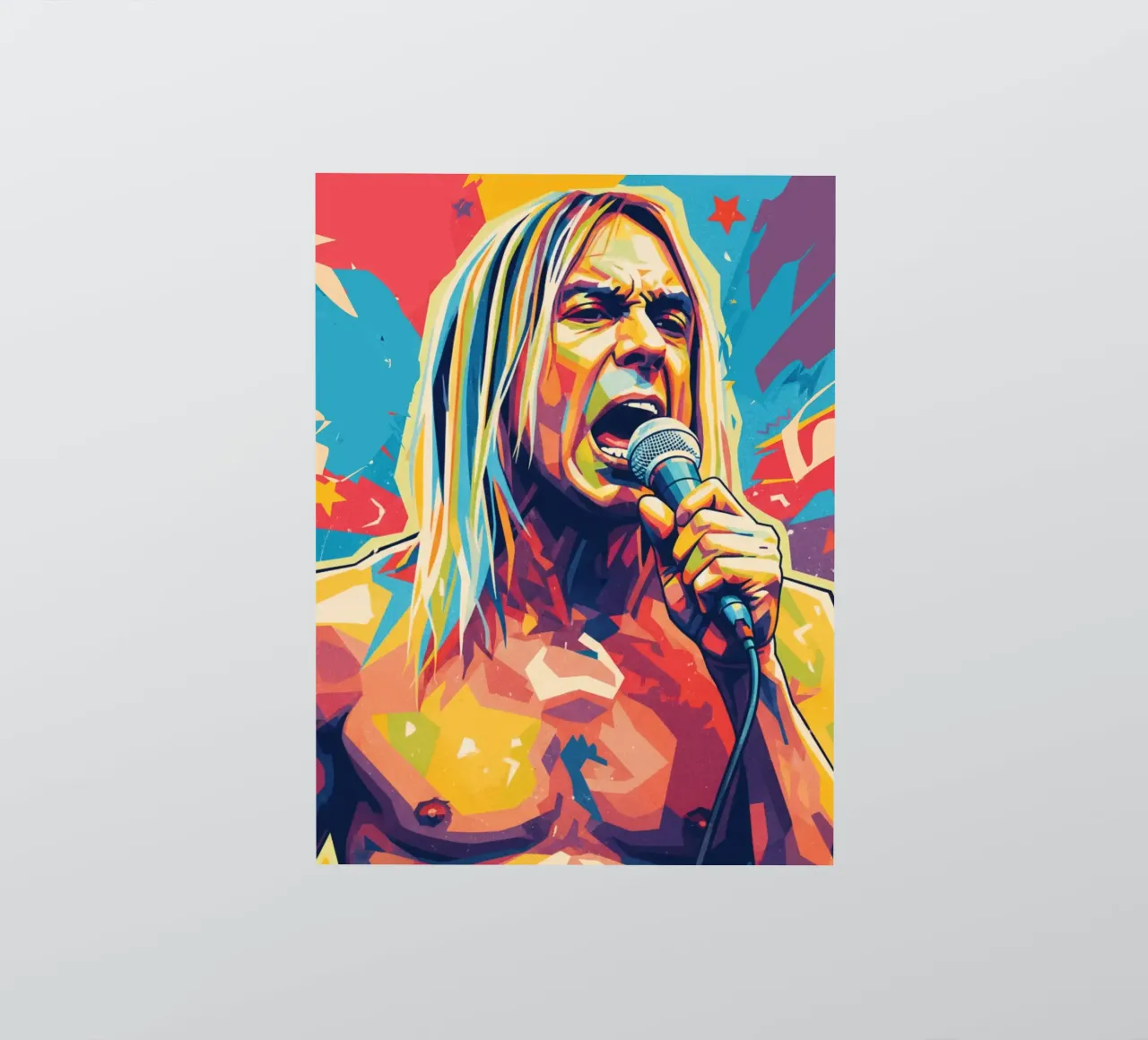 Iggy Pop pop art colorata adesivo da Hantamrata