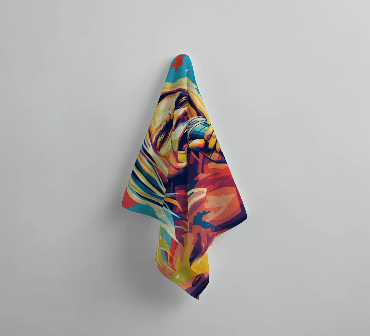 Iggy Pop colorful pop art towel by Hantamrata