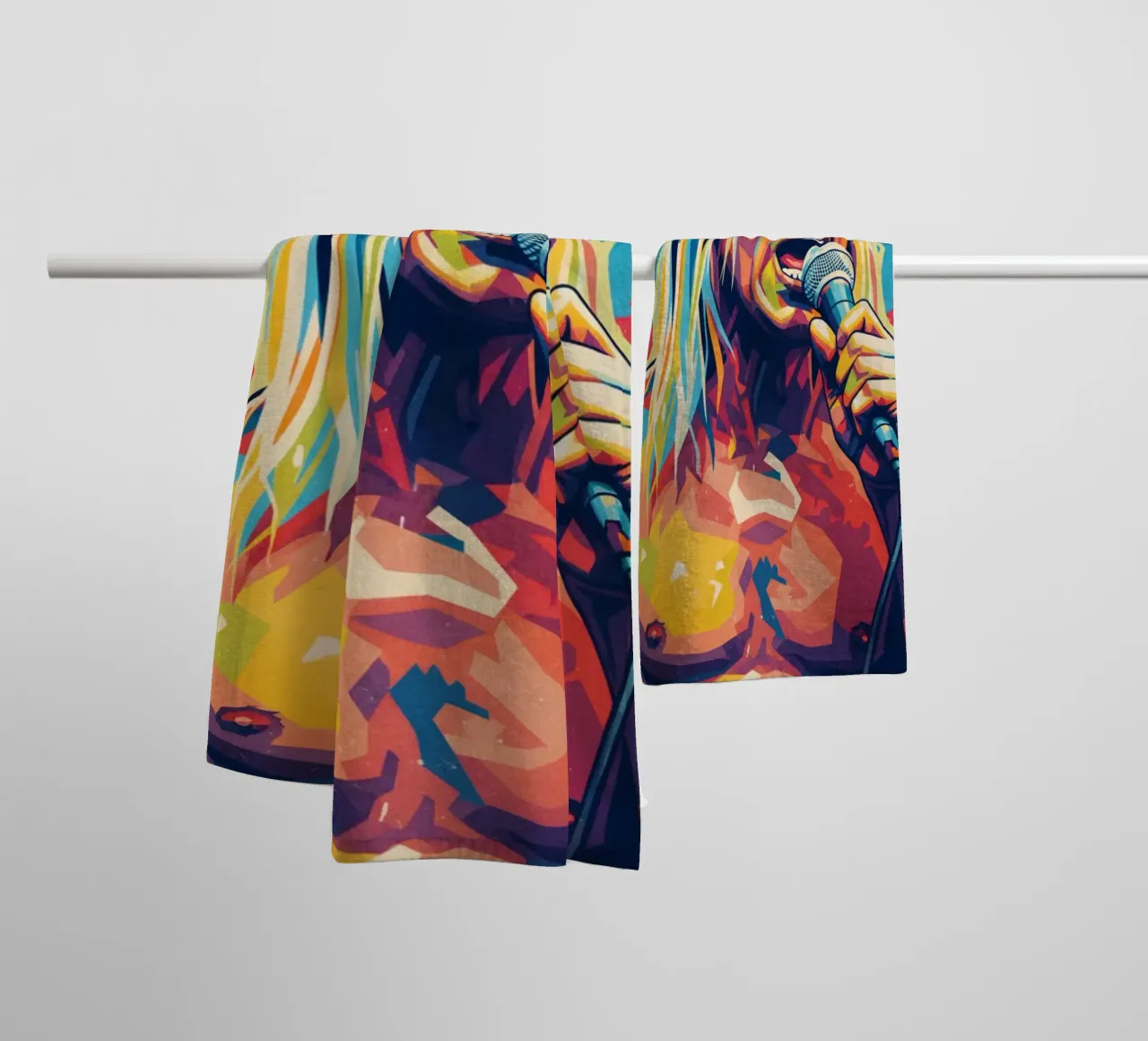 Iggy Pop colorful pop art towel by Hantamrata
