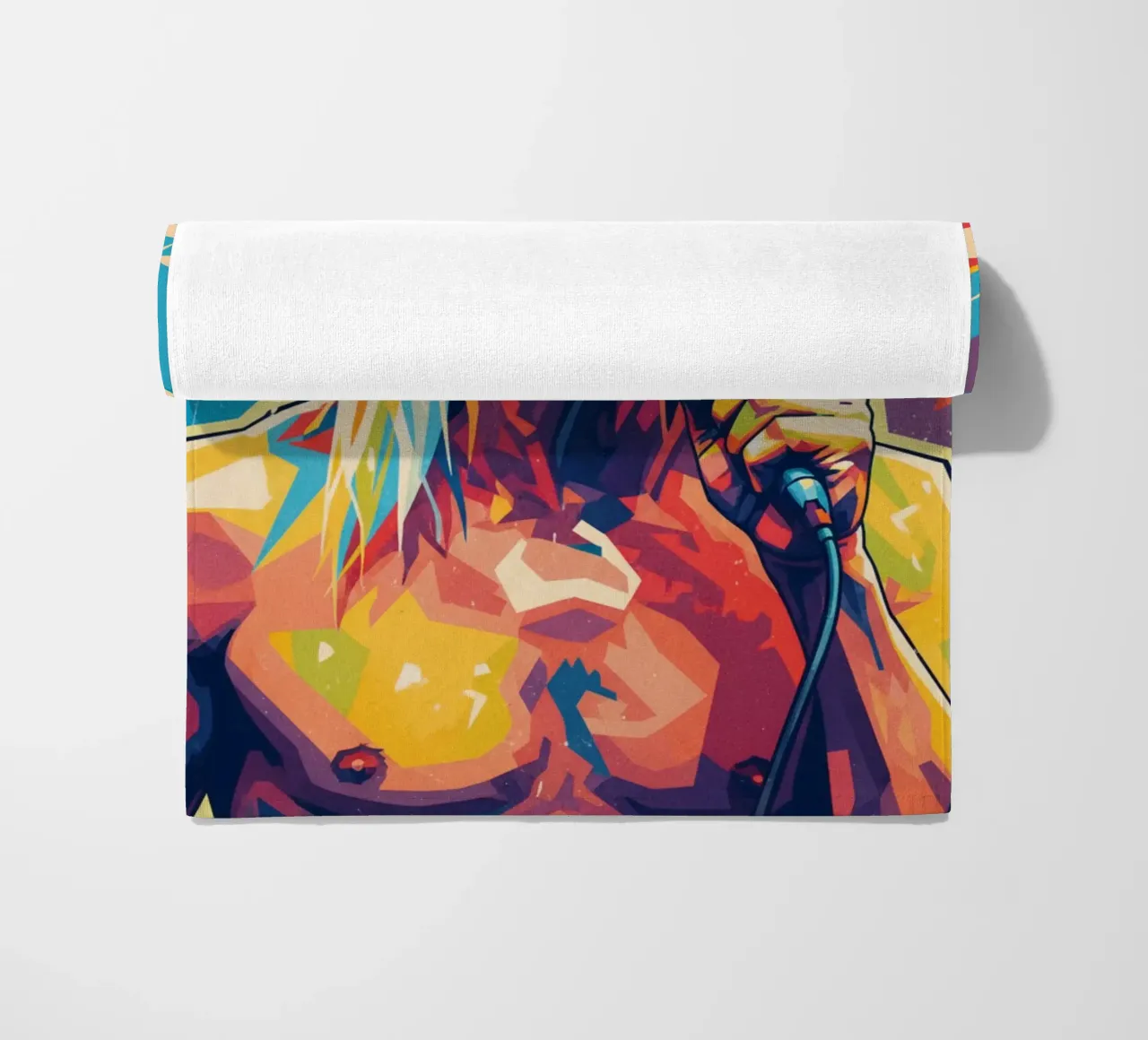 Iggy Pop pop art colorata telo mare da Hantamrata