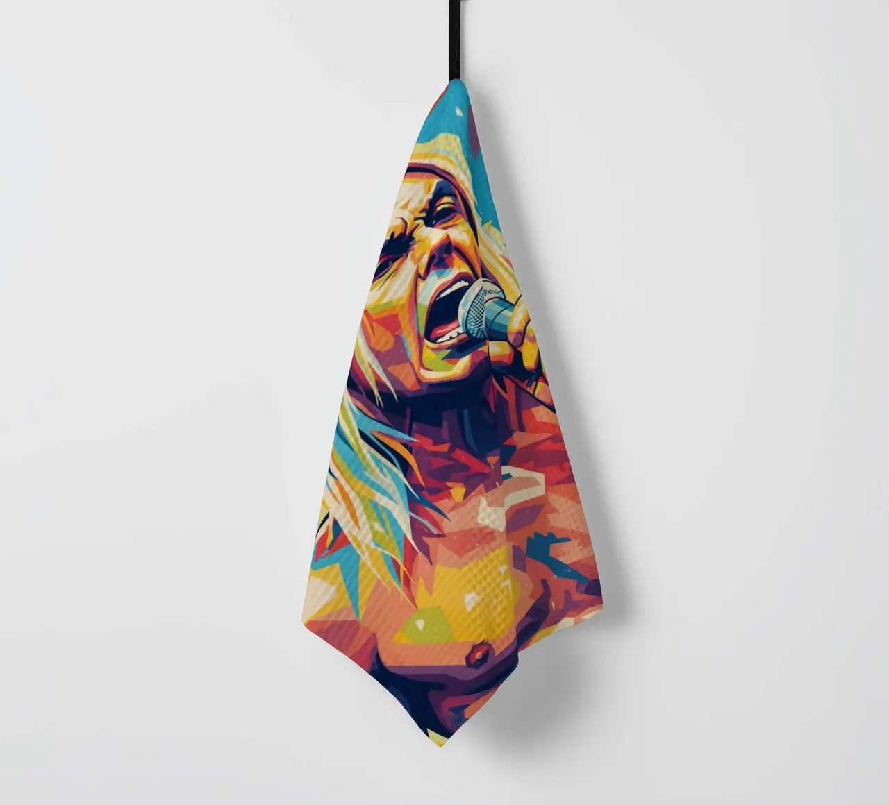 Iggy Pop pop art colorata canovaccio da cucina da Hantamrata
