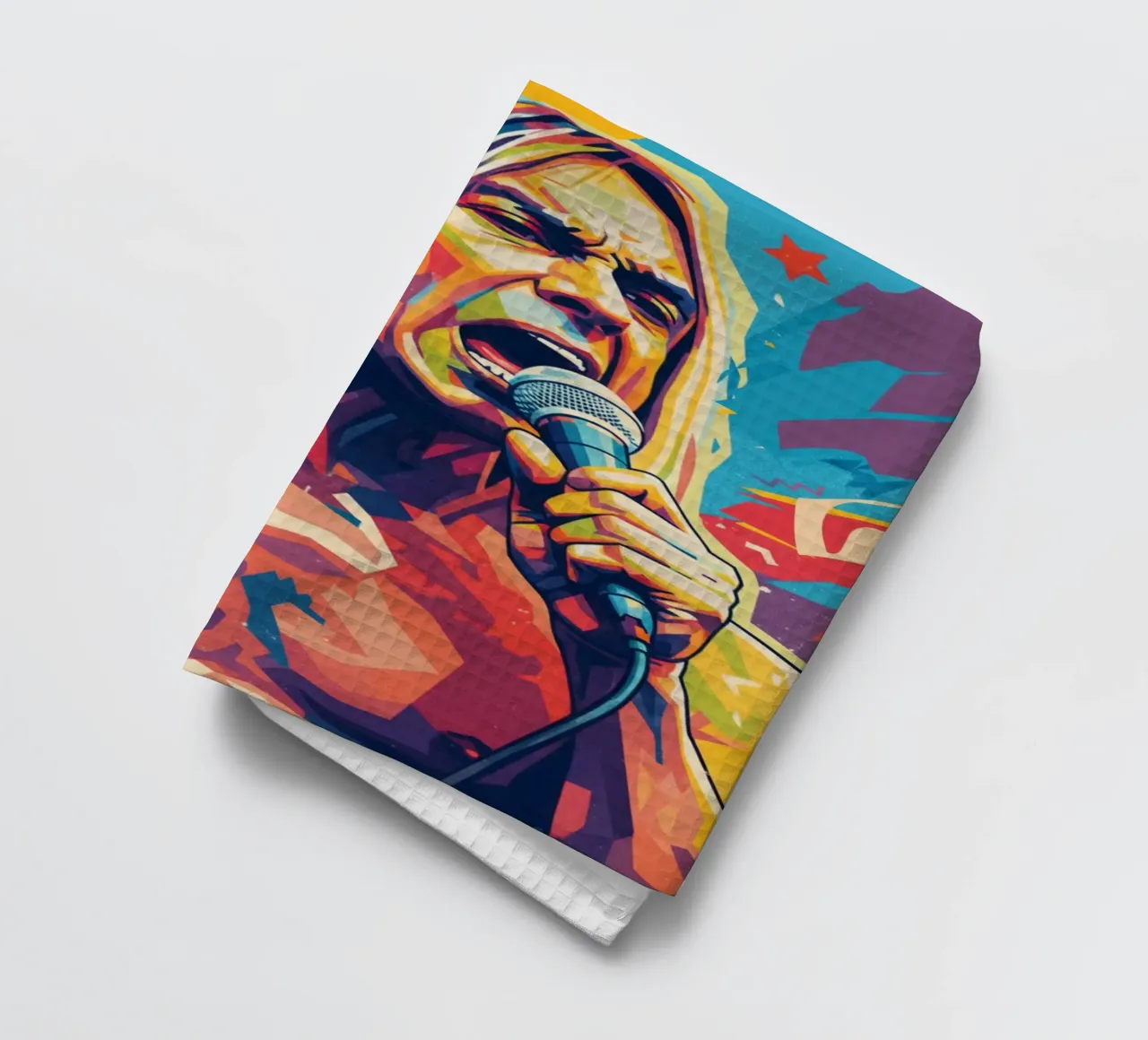 Iggy Pop pop art colorata canovaccio da cucina da Hantamrata