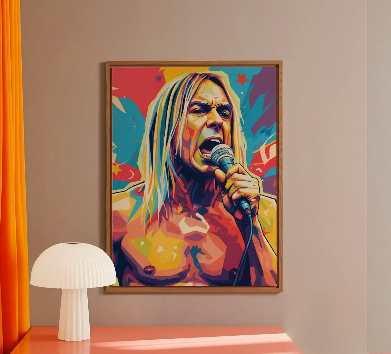Iggy Pop pop art colorata pannello forex da Hantamrata