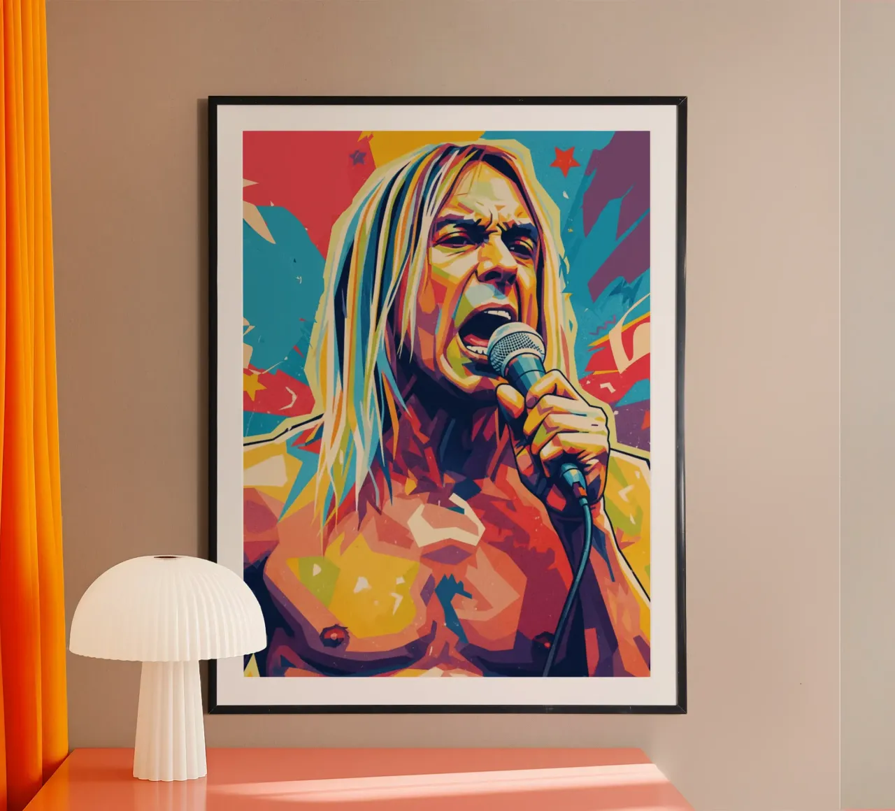 Iggy Pop pop art colorata poster da Hantamrata