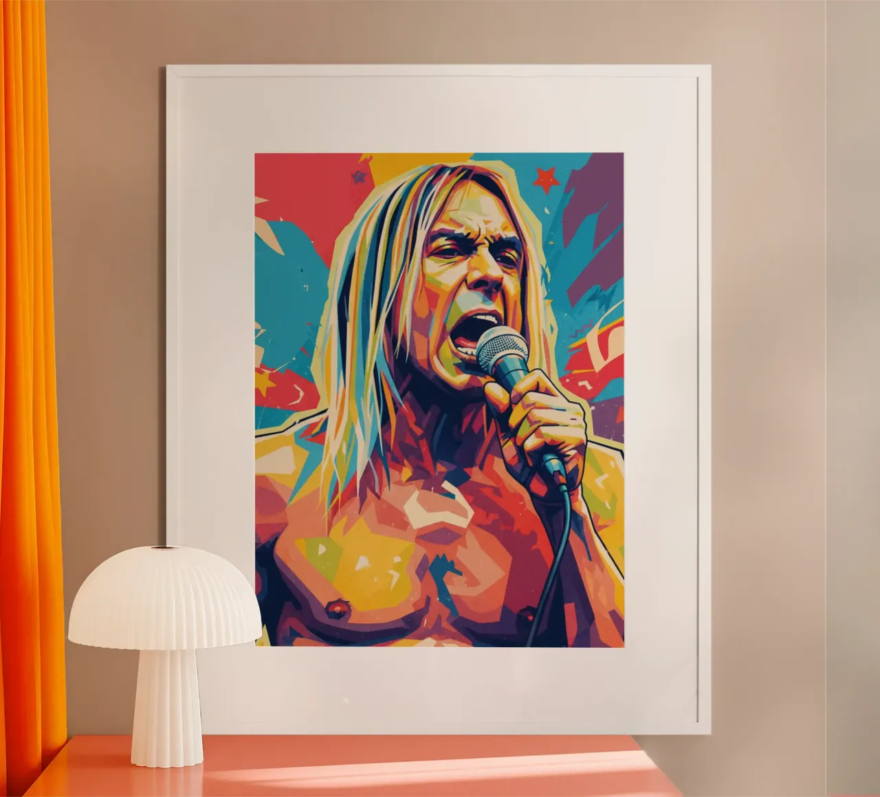 Iggy Pop pop art colorata poster da Hantamrata
