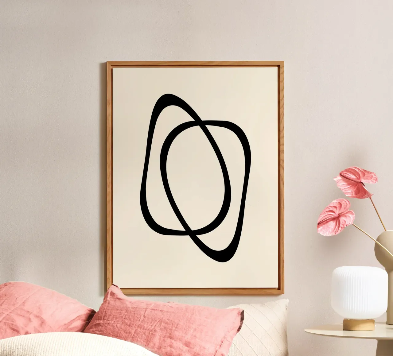 Interlocking Two A | Minimalist Line Abstract alluminio dibond da sabidussi