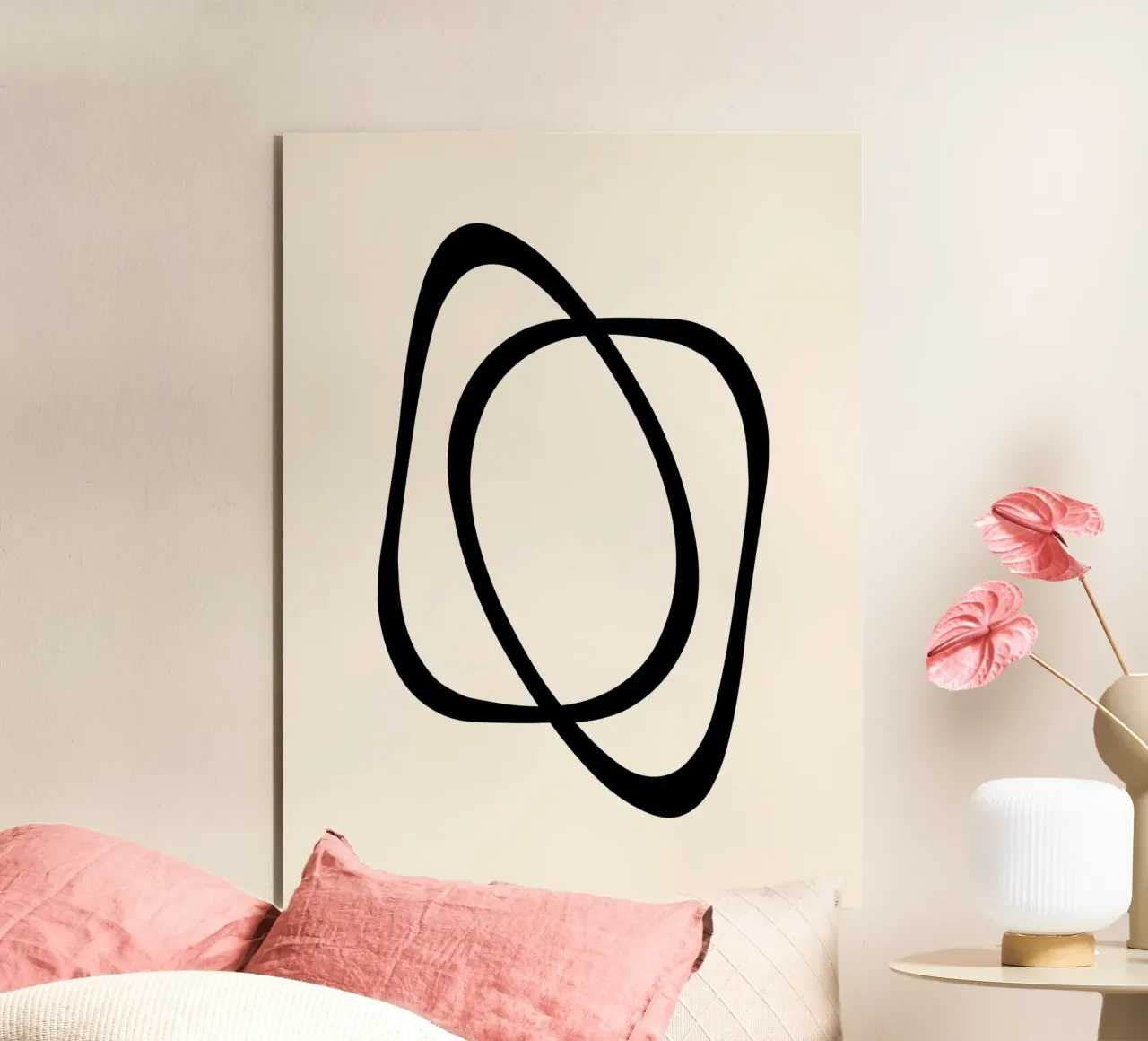 Interlocking Two A | Minimalist Line Abstract alluminio dibond da sabidussi