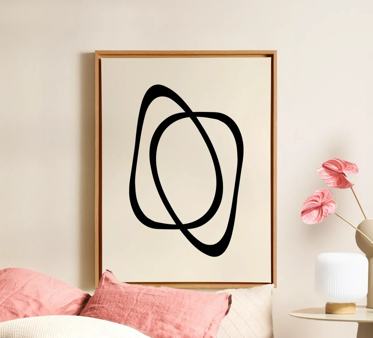 Interlocking Two A | Minimalist Line Abstract tela da sabidussi