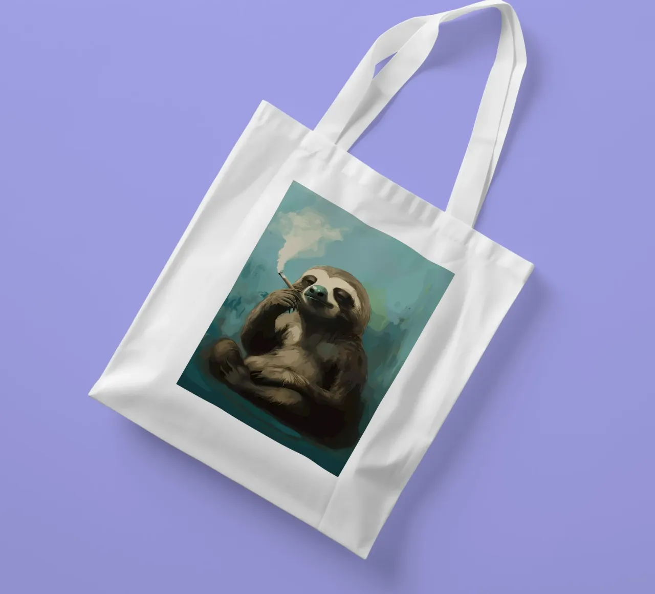 Fumo di bradipo fresco borsa in juta da apple crumble