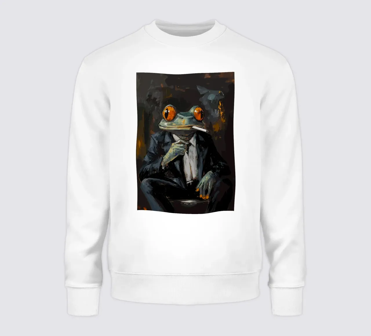 Rana in abito fumare sigaretta pittura felpa da apple crumble