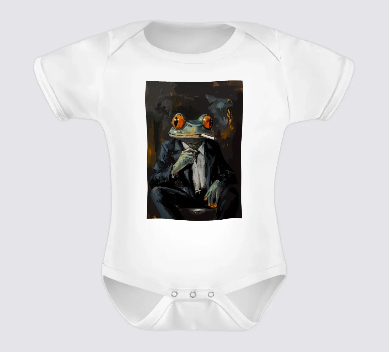 Rana in abito fumare sigaretta pittura body neonato maniche corte da apple crumble