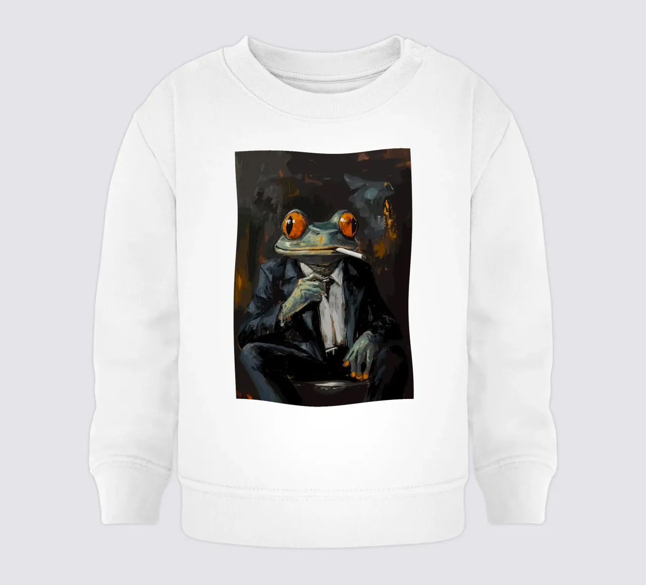 Rana in abito fumare sigaretta pittura felpa neonato da apple crumble