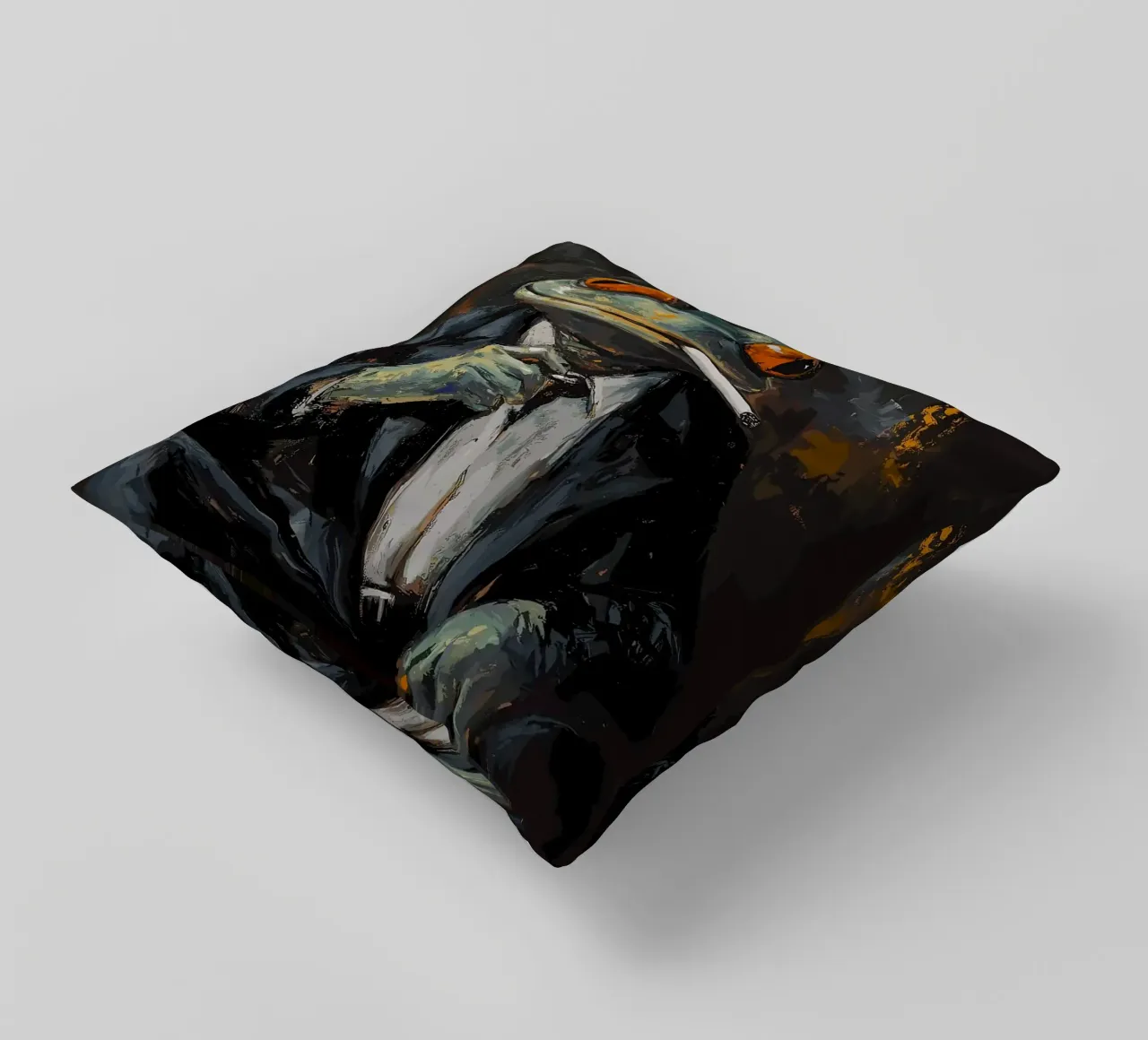 Rana in abito fumare sigaretta pittura cuscino da apple crumble