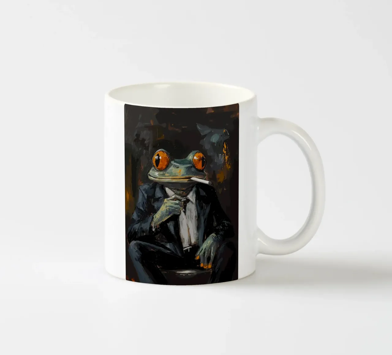 Rana in abito fumare sigaretta pittura tazza in ceramica da apple crumble