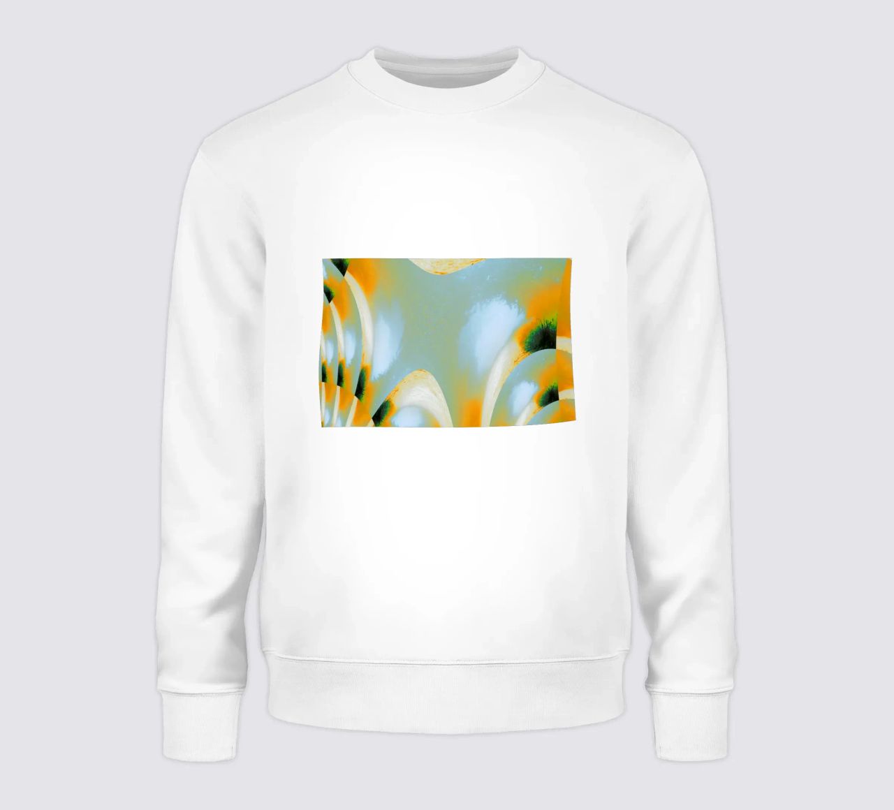 Disegno dinamico astratto in bianco, blu, arancione e verde. felpa da Something for you