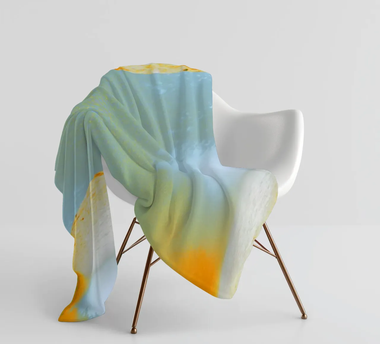 Abstract dynamic pattern in white, blue, orange and green. fleece blanket by Something for you